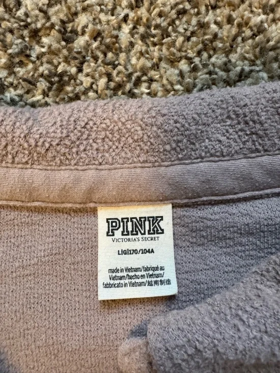 PINK Victoria's Secret pink/purple Button-Front Fleece Shirt - Picture 2 of 2